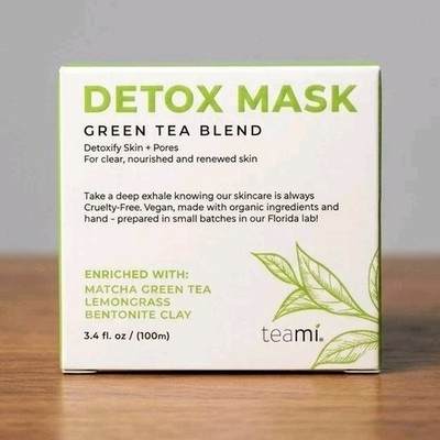 Teami Detox Face Mask Matcha Green Tea Lemongrass Bentonite Clay 3.4 fl oz