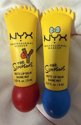NYX  the Simpsons matte lip balm duo Rebel Red And Peekaboo Blue