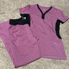 Healing Hands Purple  Jessi  Scrub Set Small Y-Neck - Yoga Style Cargo Pants