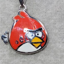 Angry Birds Red Bird Pendent And Chain18" , Stainless Steel 1/2"
