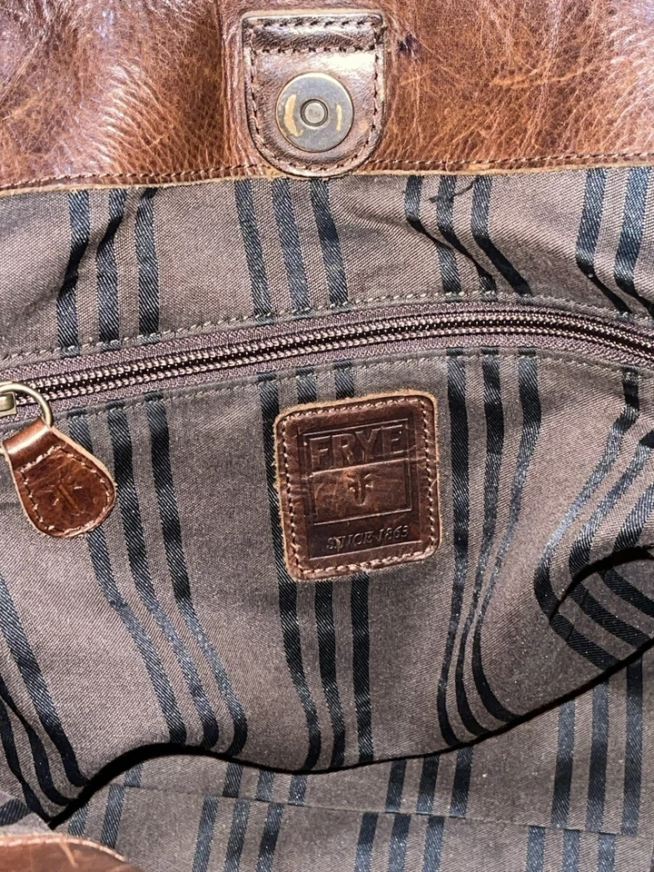 Bolso de hombro de cuero marrón Frye Melissa Shopper con asa superior Foto 4 de 4