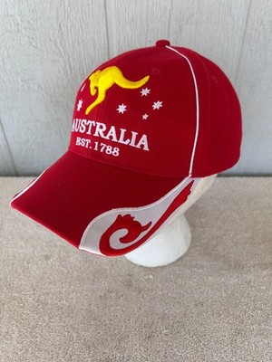 Australia Kangaroo Est1788 Souvenir Red White Yellow Baseball Cap Hat Adjustable