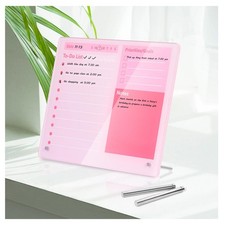 Desktop Thickened Acrylic Dry Erase Board to do List Planner Board  12"x10"  Ta...