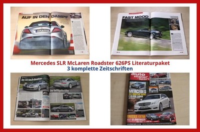 Mercedes SLR McLaren Roadster 626PS Literaturpaket - 3 komplette Zeitschriften