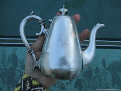 Kaffeekanne Teekanne Milchkännchen Metall versilbert England coffee maker