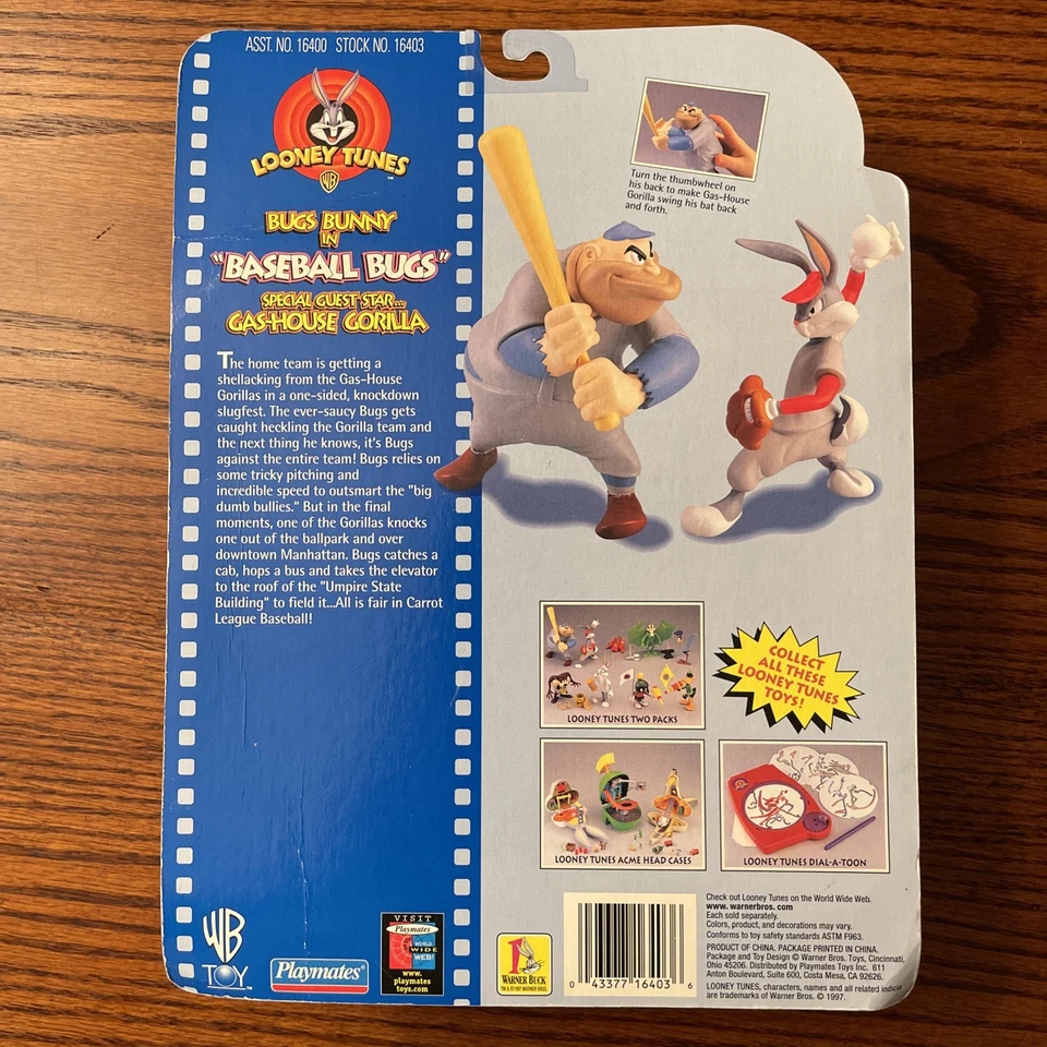 Bugs Bunny & Gas-House Gorilla (Vintage Looney Tunes, Playmates) SELLADO Foto 2 de 2
