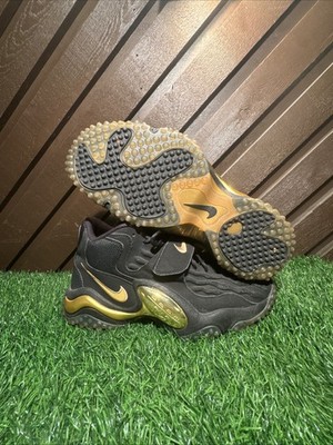 Nike Air Zoom Turf Jet 97 Black Gold 554989-005 Size 13 Fair Barry Sanders