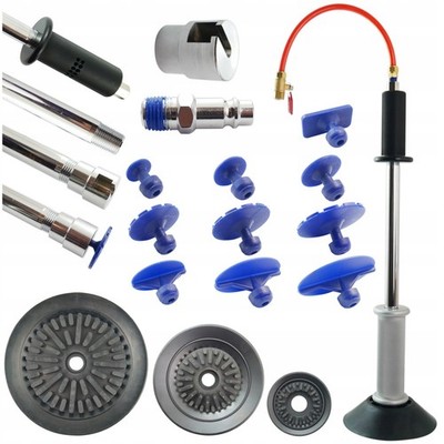 Druckluft Ausbeulhammer PDR Vakuumhammer Karosserie mit 3 Saugnäpfen 10 Adaptern
