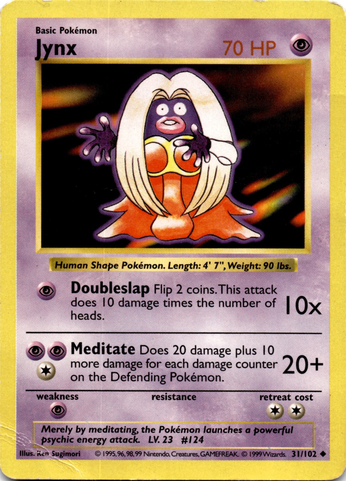 Jynx Unlimited Uncommon Base Set (Shadowless) 031/102 DMG