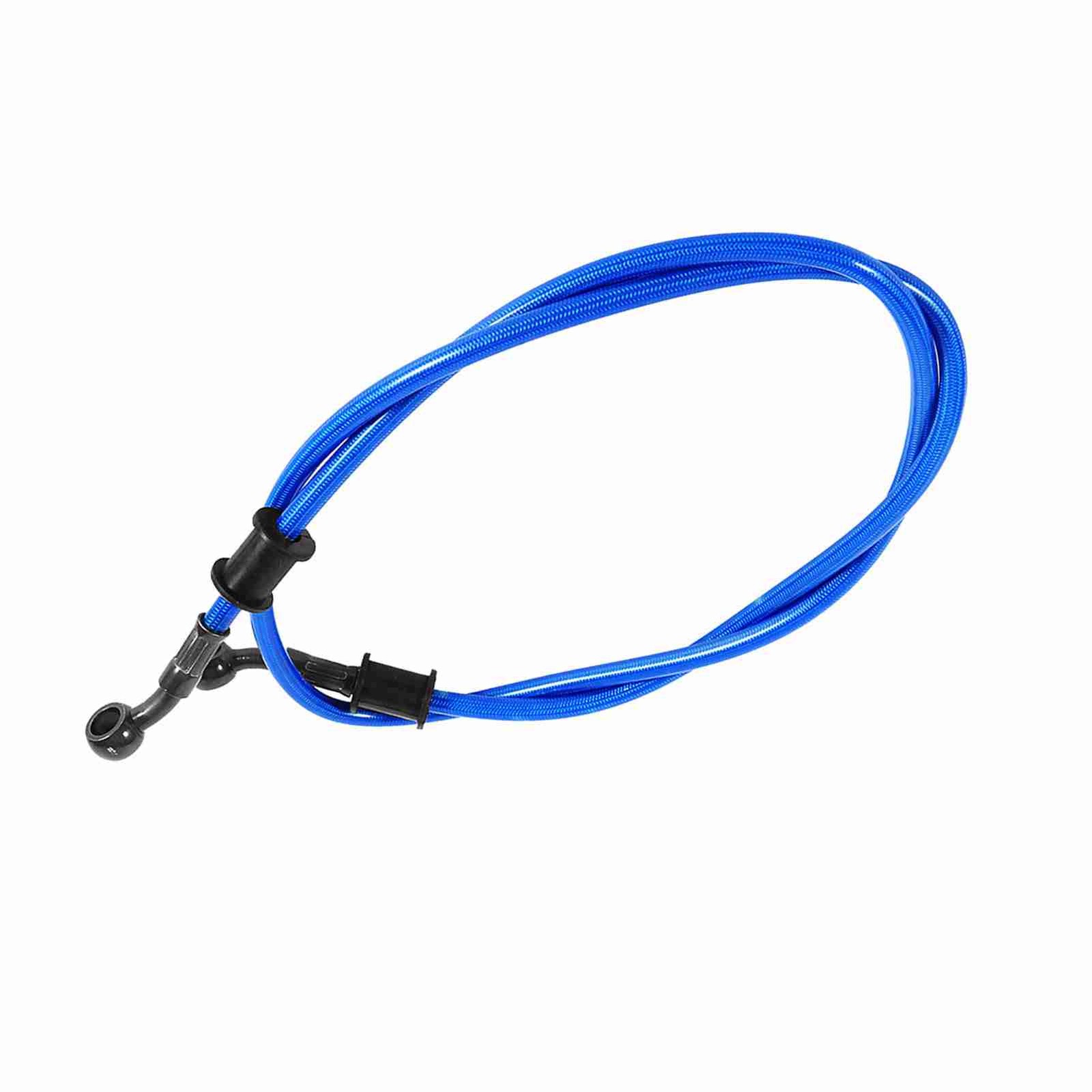 (120cm-Blue)Motorcycle Braided Steel Brake Clutch Oil Hoses Line Pipe DT