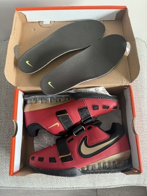 Brandneu UK 5,5 / US 6,5 Nike Romaleos 2 Rot/Gold Olympische Gewichtheben Schuhe