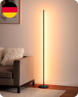 Edishine Stehlampe Wohnzimmer, LED Dimmbar, 3000K Warmweiß, Schwarz