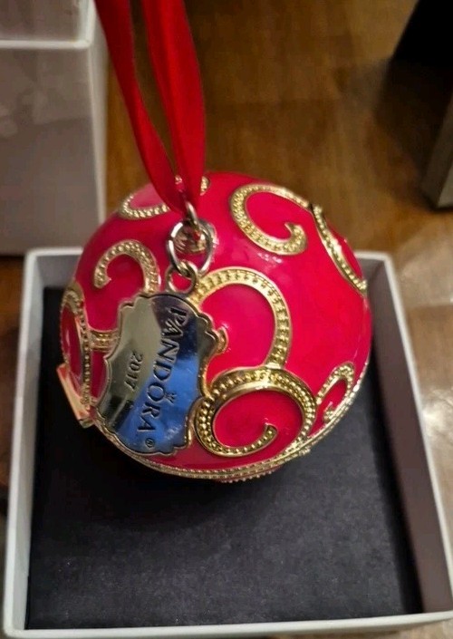PANDORA Red CHRISTMAS 2017 Holiday ROCKETTES ORNAMENT And Box