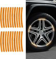 20PCS Reflective Car Wheel Decorative Stripe Stickers, Reflectiv Color: Orange