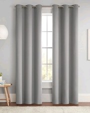 2 Eclipse Darrell Modern Blackout Thermal Grommet Window Curtains 37" 84" Gray