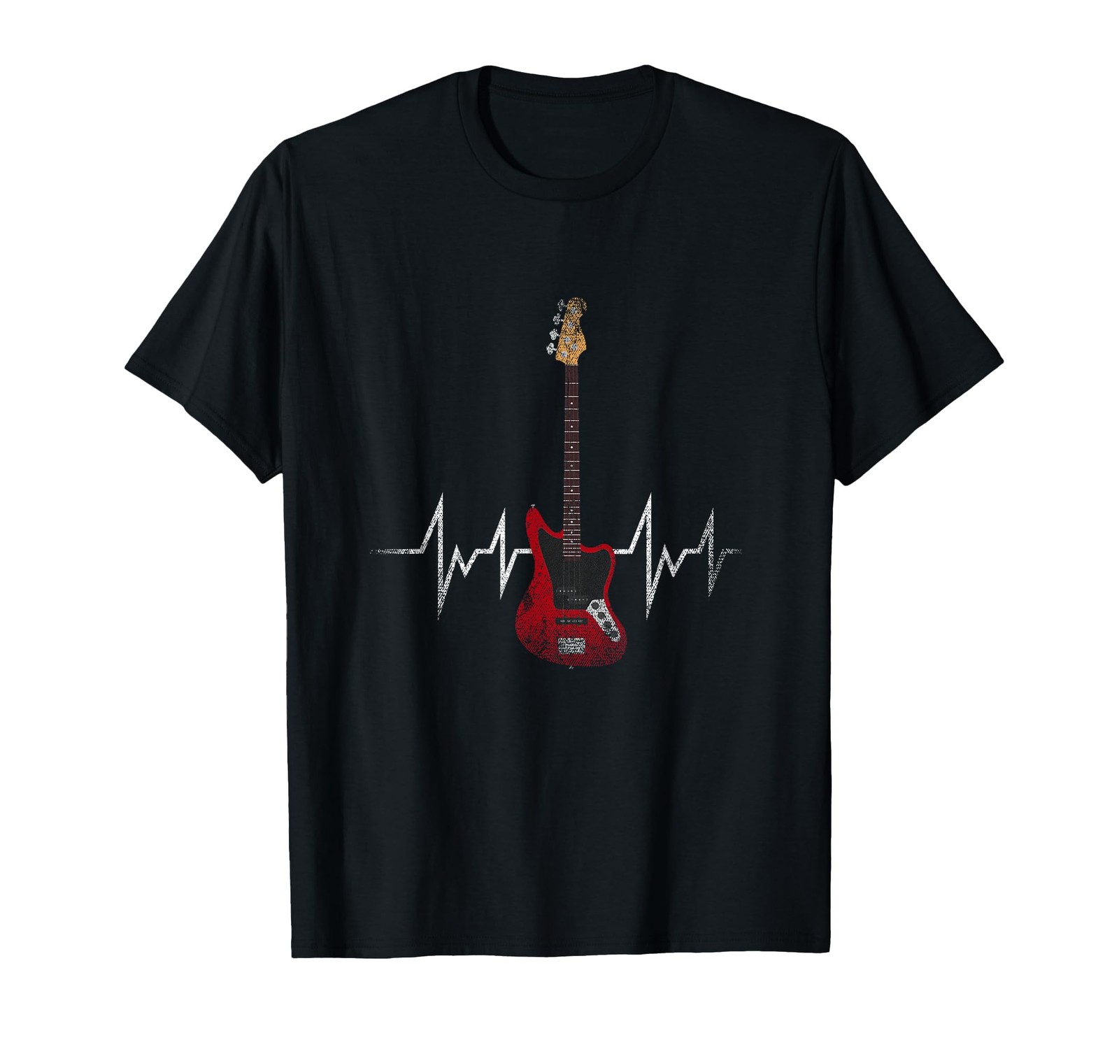 T-Shirt Bassiste Battement De Coeur une Passion Guitare Basse au Corps
