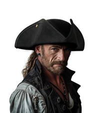 Pirate Hat Distressed Colonial Style Tricorn Hat for Adult Halloween Costume ...