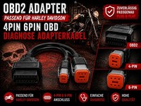 OBD2 Adapter passend für Harley Davidson 4Pin 6Pin OBD Diagnose Adapterkabel