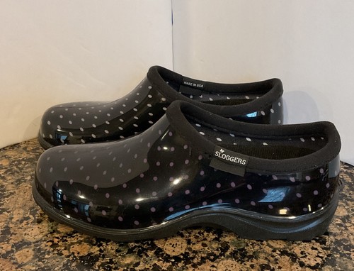 Womens Sloggers Size 6 Black with polka dots with 1/2 Size Insole