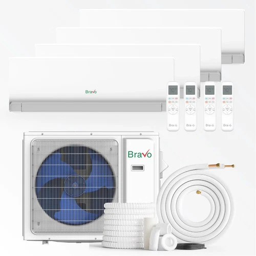 Bravo 4-Zone Mini Split AC & Heat Pump 30000 BTU Wall Mount 9K+9K+9K+12K
