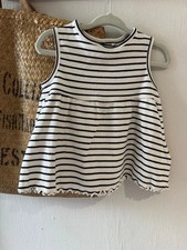 Next Black & White Stripe Peplum Top - 9-12months