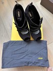 Fendi Black Suede and Glitter Peep Toe Booties - Size 36.5 — photo 2