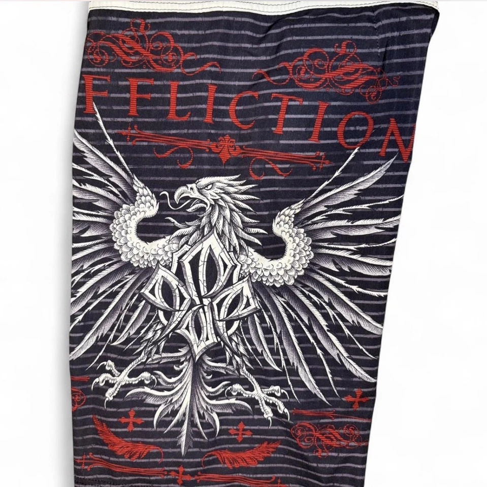 Мужские шорты Affliction 32 серые винтажные готический графический принт Y2K - Изображение 3 из 4