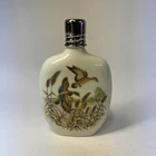 Vintage Funny Design W. Germany Bottle Flask Ducks Mallard Milk Glass