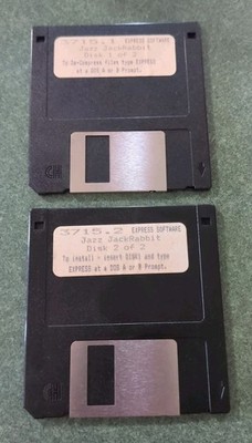 3.5'' Floppy Disk Jazz Jackrabbit 1 & 2 Video Game Vintage Computing Untested 