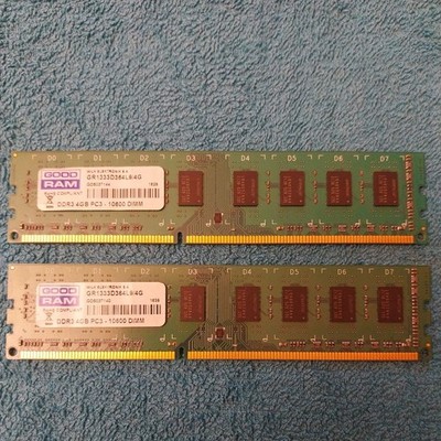  8GB 2x RAM MEMORY GOODRAM GR1333D364L9/4G 4GB DDR3-1333MHZ PC3-10600