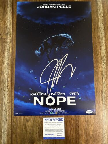JORDAN PEELE Signed Autographed ‘NOPE’ 12x18 Photo Director ACOA COA