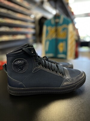 Versace Mens Sneaker Vitello 100% Authentic Versace High Top Leather Vitello St. Barocco Signature  main image 3