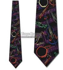 Jazz Tie Music Neckties Mens Instrument Musical Notes Neck Ties NWT