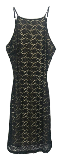 Olive Tree Womens Sleeveless Halter Neck Lace Sheath Dress Lace Up Size Large - Picture 2 of 6