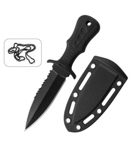 Tactical Knife Portable Mini Necklace Stainless Steel Outdoor Camping Cutting - Picture 1 of 9