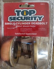 Bright Brass Single Cylinder Deadbolt