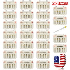 25 Boxes USA Dental Fiber Post Resin Post Screw Thread Quartz & 25-Drills Yellow