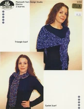 Plymouth Yarn Knitting Pattern S153 Electra Flag Ribbon Scarves - Easy Knit