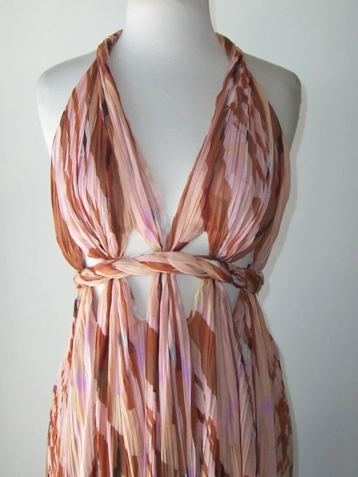 Maxi Vestido EMILIO PUCCI Seda Chifón Estampado Recortado 40 4 Foto 2 de 4