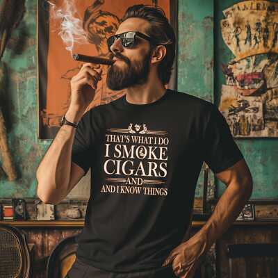 That's What I Do I Smoke Cigars T-Shirt Funny Smoking Tee Shirt Cigar Style Co.