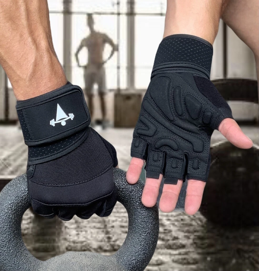 Women/Men Gym Gloves With Wrist Wrap Workout Weight Lifting Fitness  Exercise US