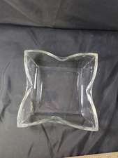 7.75" Square Bend Sided Thick Glass Dish Serving BOWL DISH Snacks Party Unique
