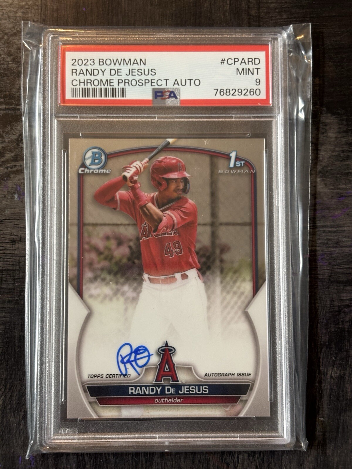 2023 TOPPS BOWMAN CHROME 1ST AUTO LOS ANGELES ANGELS - RANDY DE JESUS #CPA-RD