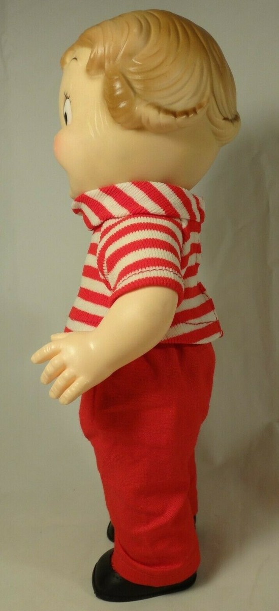 Vintage Retro Campbell Soup Boy Kid Ad Vinyl Doll 1970s Red White