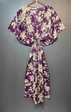 Indian Cotton Purple Kaftans Summer Dress Night Gown Maxi Bridal Caftan Dress