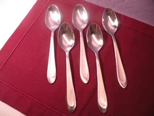 Set of 5 Oneida CARTER Place Oval Soup Spoons Stainless 7 1/8 GE2
