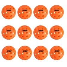 12-Pack Outdoor Pickleball Balls. Standard 40 Holes Ball Meet USAPA Standard