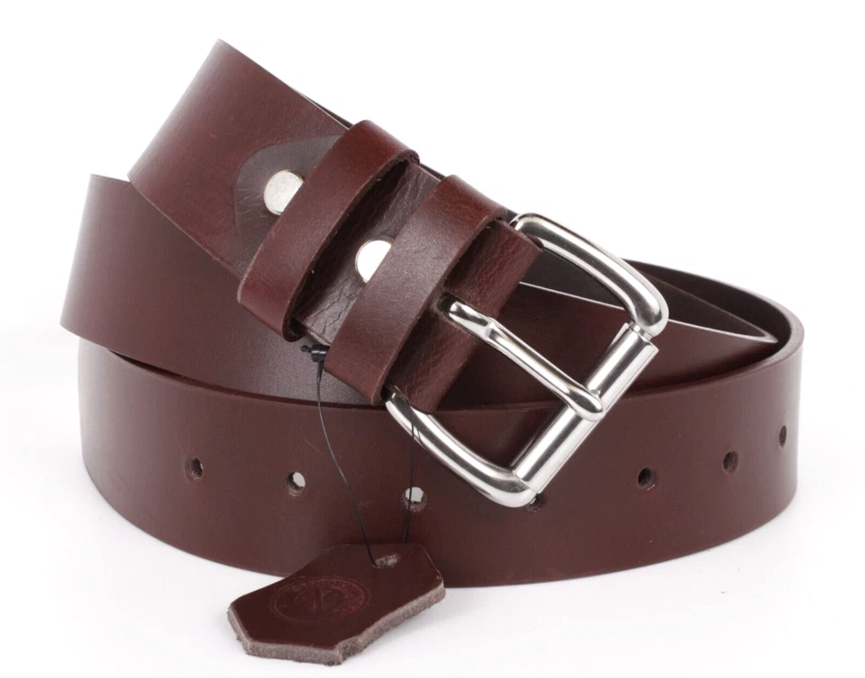 Men's Genuine Buffalo FULL GRAIN Leather Belt 1.5'' wide Amish Handmade in USA - Image 3 of 4