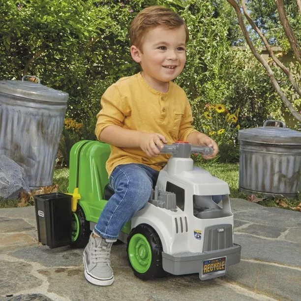 Toddler Ride On Garbage Truck Kids Scooter Buggy Working Trash Bin