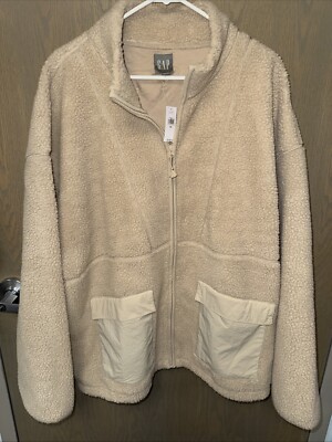 Gap XXL Wool Zip Up Tan Coat Brand New with tag
